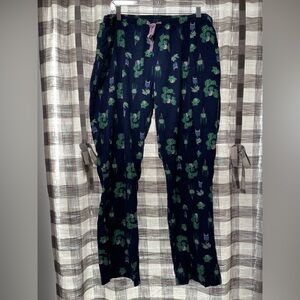 Old Navy Navy Pajama Pants with Green Leaf Design